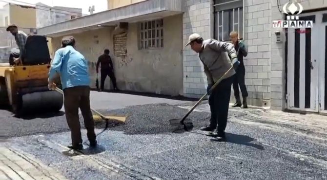 آسفالت منطقه علی‌آباد توسط شهرداری بروجرد