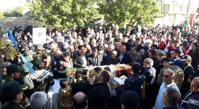 تشییع پیکر پاک شهید گمنام در شهرستان آبدانان 