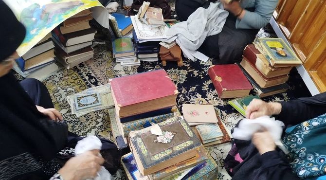 غبارروبی حسینیه روستای رشکلا آمل در آستانه ماه محرم