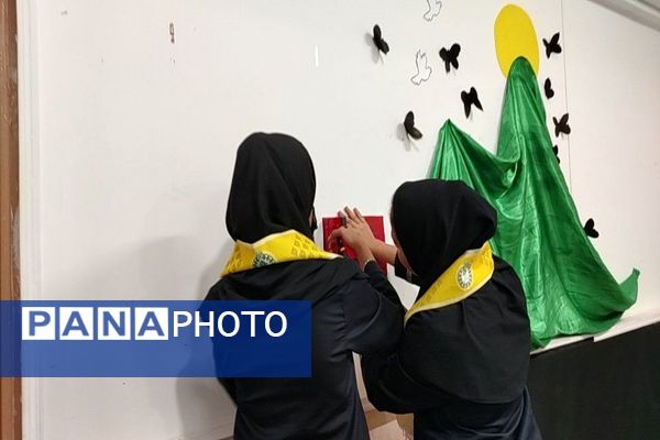 فضا سازی مدرسه شهید مجید دهنوی نیشابور به مناسبت ایام فاطمیه 