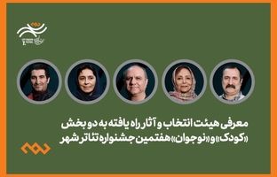 معرفی هیئت انتخاب و آثار راه‌یافته دو بخش کودک و نوجوان جشنواره تئاتر «شهر» 
