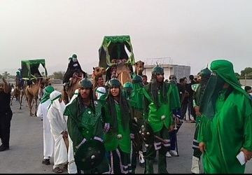 ورود نمادین کاروان امام حسین(ع) به کربلا در رودان