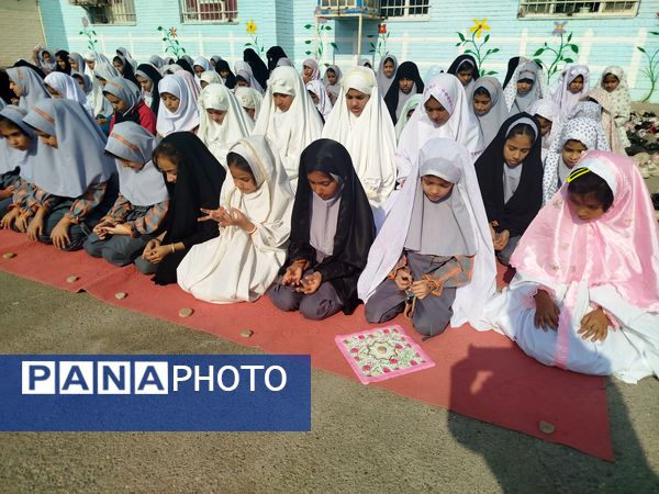 نماز باران در دبستان دخترانه حضرت مریم(س) شهرستان سرخس