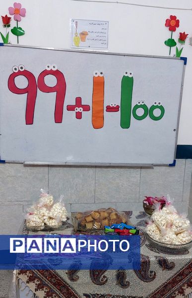 جشن صد نقطه‌ای شیرین در مسیر یادگیری کلاس دومی های شهید نجفی