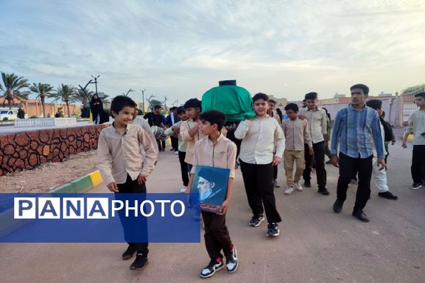 حرکت خودجوش نوجوانان بوموسی به‌مناسبت تشییع و خاکسپاری نمادین شهید نصرالله