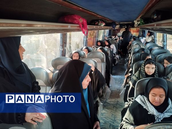 اعزام دانش‌آموزان دبیرستان‌های دخترانه شهرستان شیروان دوره متوسطه دوم به اردوری راهیان نور مناطق جنوب کشور