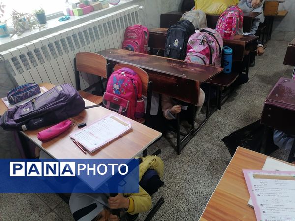 بیست و هفتمین دوره مانور زلزله در مدرسه ناهید نخودی 