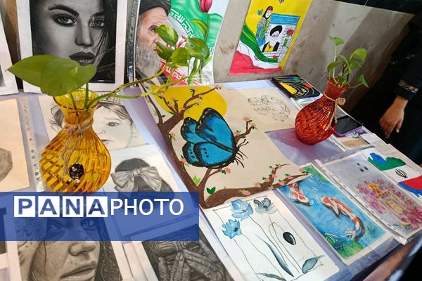 جلوه‌ای از خلاقیت دانش‌آموزی؛ نمایشگاه فرهنگی و هنری دبیرستان عترت برپا شد