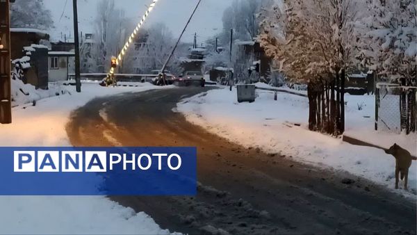 بارش اولین برف پاییزی در روستای نورآباد شازند