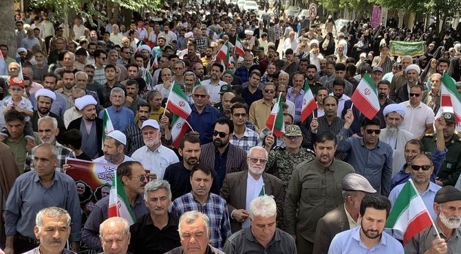 راهپیمایی مردم شهرستان سملقان در محکومیت رژیم صهیونیستی 