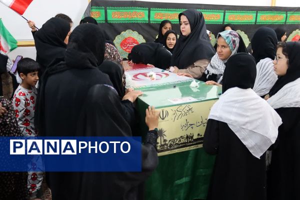  مراسم تشییع پیکر مطهر شهید گمنام در شهرستان بستک