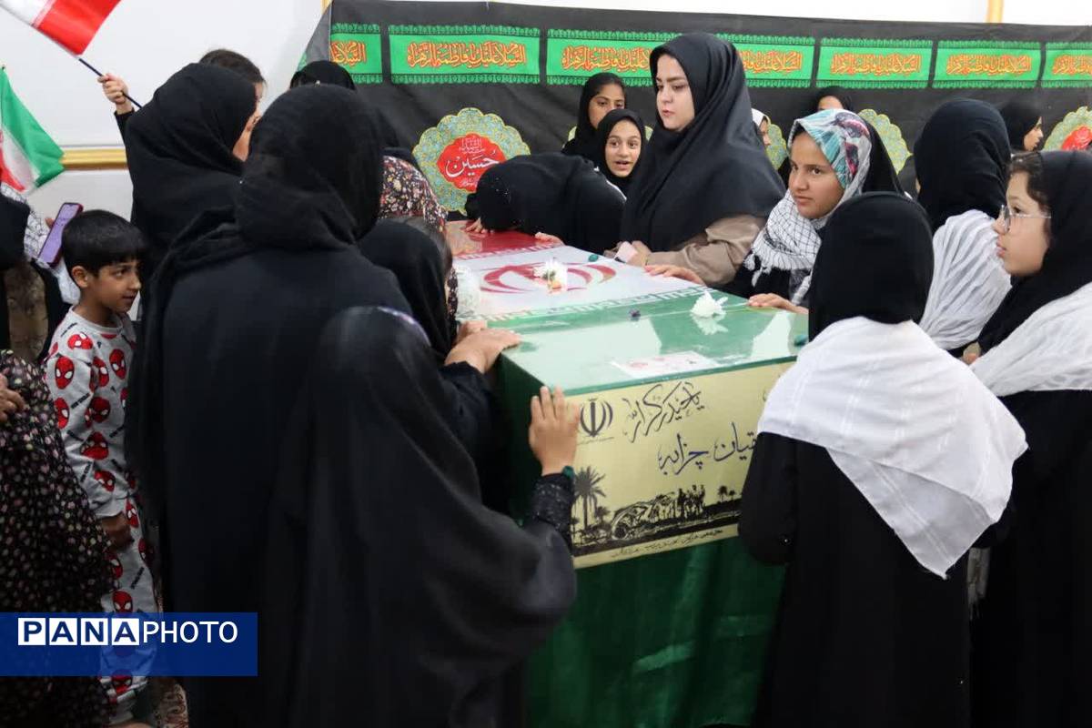  مراسم تشییع پیکر مطهر شهید گمنام در شهرستان بستک