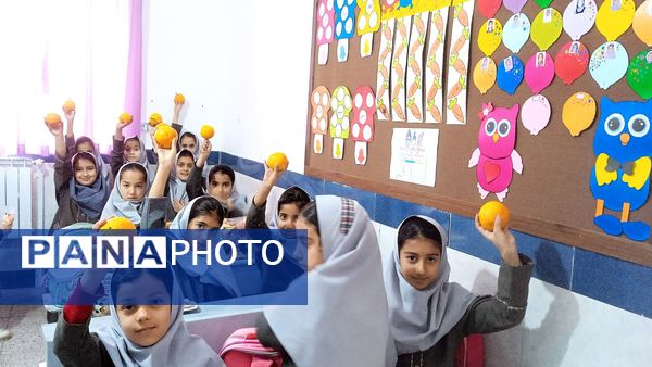 یلدای مهربانی با طعم پرتقال در دبستان شهید نجفی فدافن