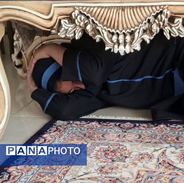 به صدا درآمدن آژیر مانور زلزله در کلاس‌های مجازی دبیرستان شهید همت
