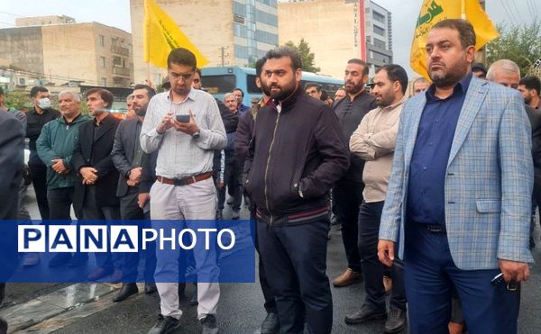 تجمع مردم کرج در محکومیت ترور رهبر مقاومت لبنان