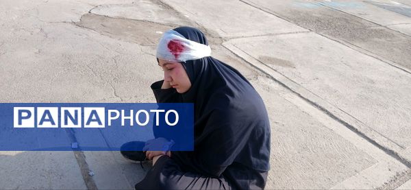 مانور زلزله  در دبیرستان حجت‌ الاسلامی نیشابور 