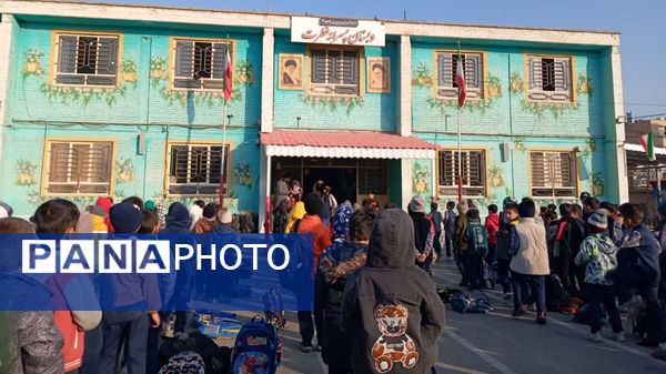 مراسم صبحگاهی شاد و متفاوت در دبستان پسرانه فطرت