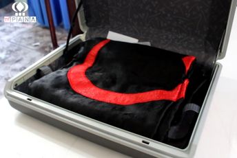 آیین استقبال از پرچم متبرک حضرت ابوالفضل العباس(ع) در دبیرستان دخترانه هیات امنایی معراج اردبیل