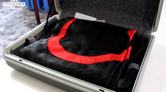 آیین استقبال از پرچم متبرک حضرت ابوالفضل العباس(ع) در دبیرستان دخترانه هیات امنایی معراج اردبیل