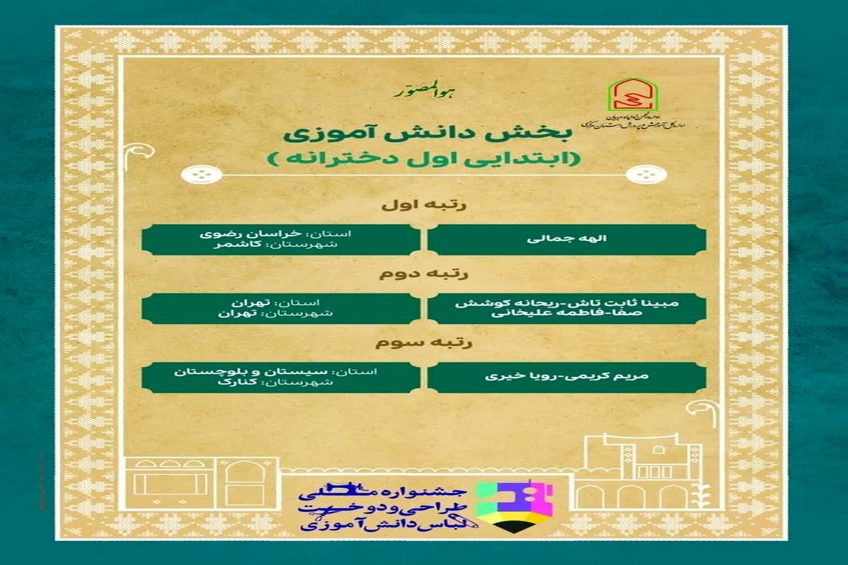 درخشش هنرجویان سیستان و بلوچستان در جشنواره کشوری طراحی و دوخت لباس