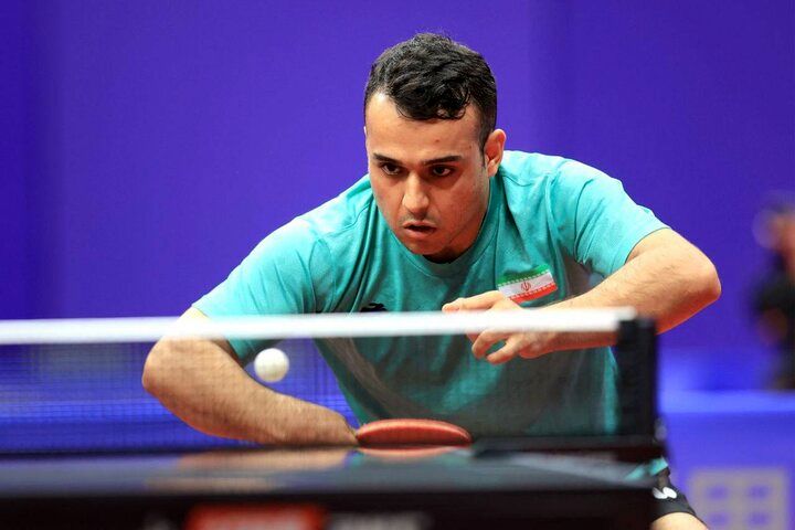 راکت زرد سپاهان در دستان مرد برنزی پینگ‌پنگ ایران در بازی‌های آسیایی ۲۰۲۲