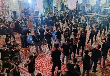 مراسم عزاداری شب عاشورا حسینی در مسجد جامع شهر بار 