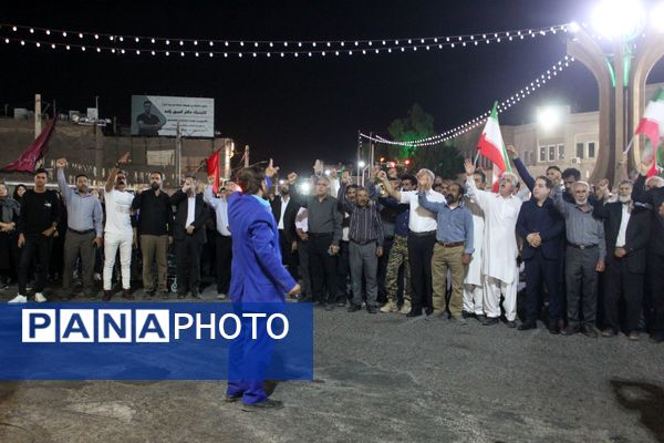 تجمع حماسی مردم بم در حمایت از اقتدار نیروهای مسلح جمهوری اسلامی 