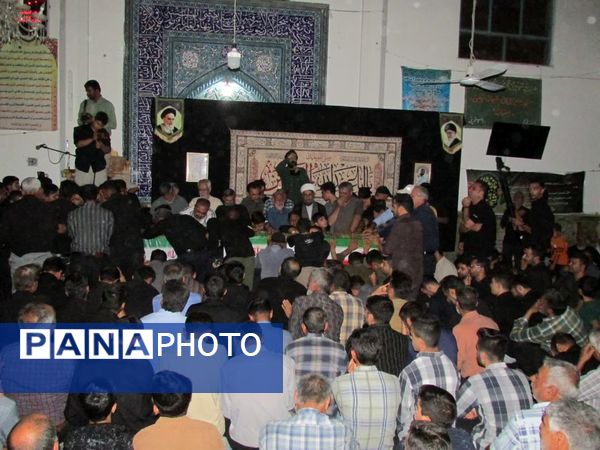 مراسم وداع با شهیدان شهر زازران بسیجی پاسدار کربلایی جواد شاه نظری و صادق شیخی 