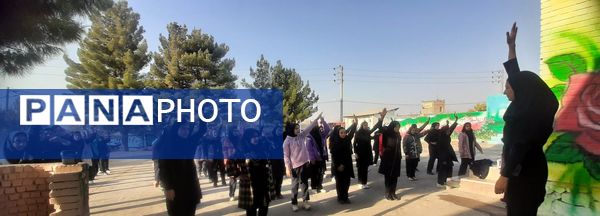 صبحگاه دبیرستان دخترانه دوره اول پروین اعتصامی  روستای انداد