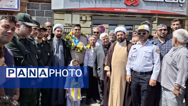 استقبال مسئولان و مردم از هادی نقابی تکواندوکار فاروجی