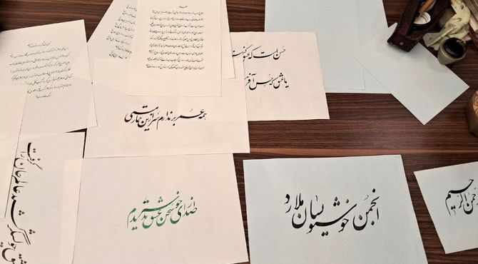 برگزاری نمایشگاه آثار خوشنویسی همزمان با هفته فرهنگی ملارد 