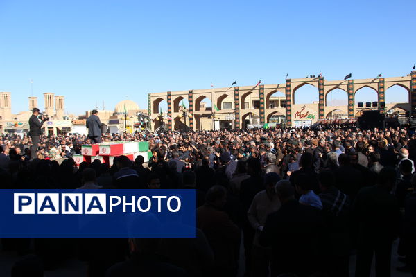 مراسم وداع با ۷ پیکر شهید گمنام هشت سال دفاع مقدس