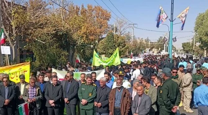 حضور پرشور مردم شهرستان خاتم در میعادگاه ۱۳ آبان