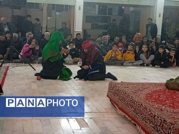 اجرای نمایش و شبیه خوانی دهه فاطمیه در تکیه ابوالفضلی روستای فدافن
