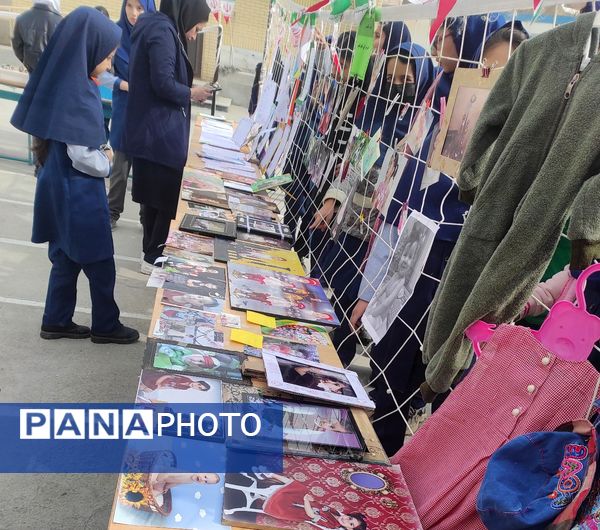 نمایشگاه دست‌ساخته‌های ورزشی و چالش عکس و لباس دوران کودکی و دلنوشته در مدرسه دخترانه ضحی ۲ شیروان