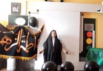 لحظه‌هایی سرشار از نور؛ دانش‌آموزان با دلی پاک به حضرت زهرا(س) ادای احترام کردند