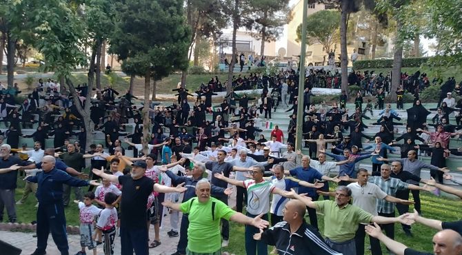 ورزش صبحگاهی خانوادگی در ایلام