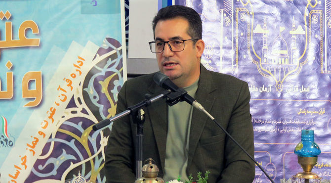 برگزاری مراسم معنوی «نماز امشب» در آستان حضرت سیدعباس(ع) با مشارکت دانش‌آموزان خراسان شمالی 
