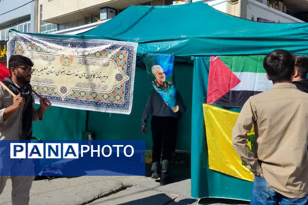 برپایی موکب پذیرایی از تجمع کنندگان جشن پیروزی فلسطین