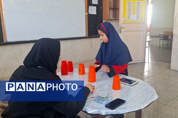 تصاویری زیبا از تمرکز دانش‌آموزان دختر در المپیاد رویش ناحیه۳ شیراز 