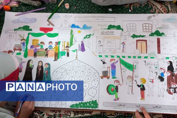 نمایش جلوه‌های ارادت فاطمی در روزنامه‌دیواری‌های مدرسه شهیدسرافراز اسلامشهر