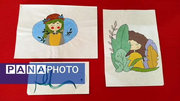 هم‌زمان با هفته فرهنگ و هنر؛ آثار هنری دانش‌آموزان دبیرستان بنت‌الهدی صدر در نورآباد به نمایش درآمد