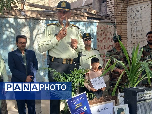 گرامیداشت هفته نیروی انتظامی در مدرسه امید شهرستان خلیل آباد