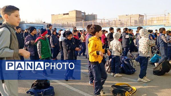 مراسم صبحگاهی شاد و متفاوت در دبستان پسرانه فطرت