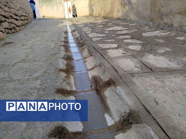 اجرای پروژه سنگ فرش روستای گزکوه 