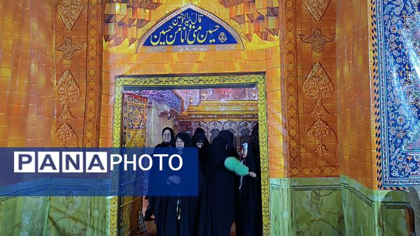شبیه‌سازی مسیر پیاده‌روی نجف اشرف تا کربلای معلی در پایانه اتوبوس رانی عاشق‌آباد