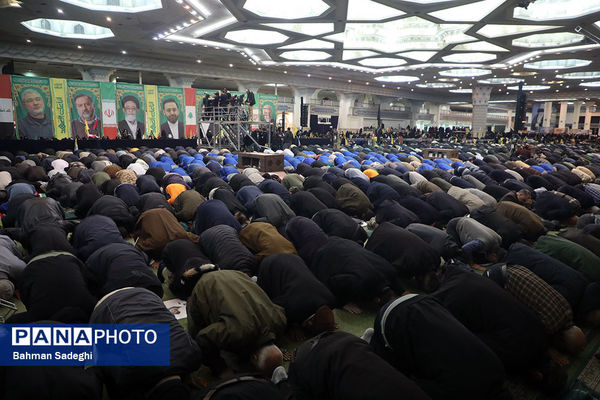 مراسم گرامیداشت شهید سیدحسن نصرالله همزمان با تشییع شهدا در لبنان - تهران