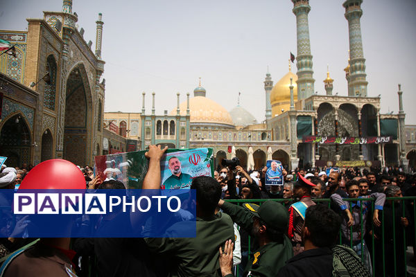 مراسم خاکسپاری پیکر قاضی شهید «علی قناعت‌کار» در قم