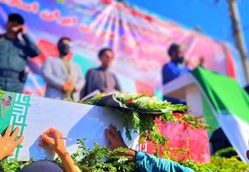 استقبال باشکوه از پیکر۶ شهید گمنام در شهرستان باشت