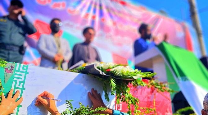 استقبال باشکوه از پیکر۶ شهید گمنام در شهرستان باشت